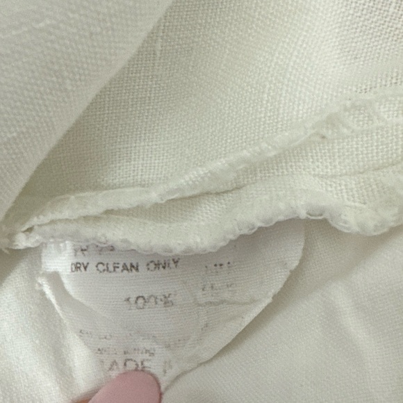 White Rick Pallack Trouser Pants Size 36 Made In Italy Linen Pants - Picture 8 of 10